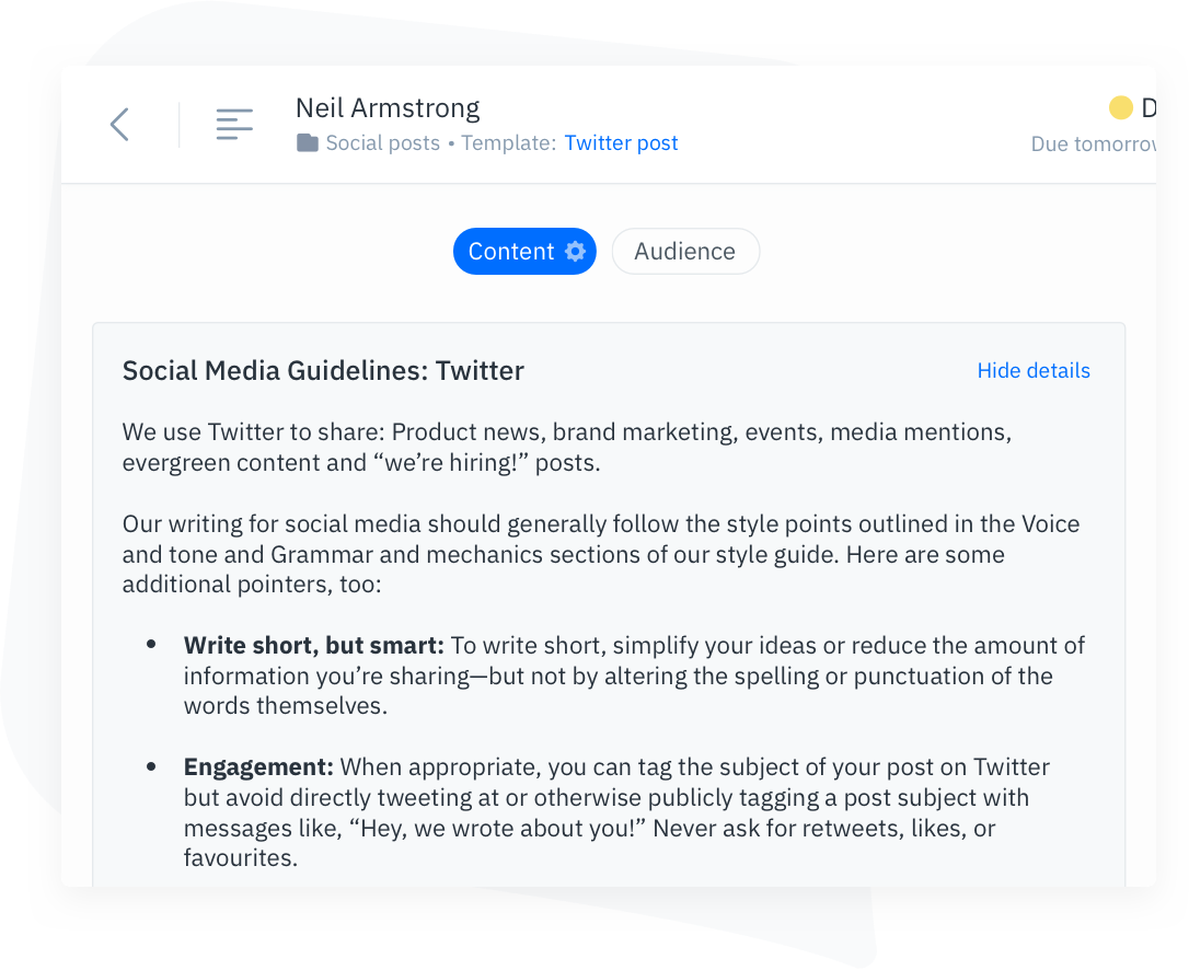 Create Onbrand Content With Style Guide Approved Templates GatherContent